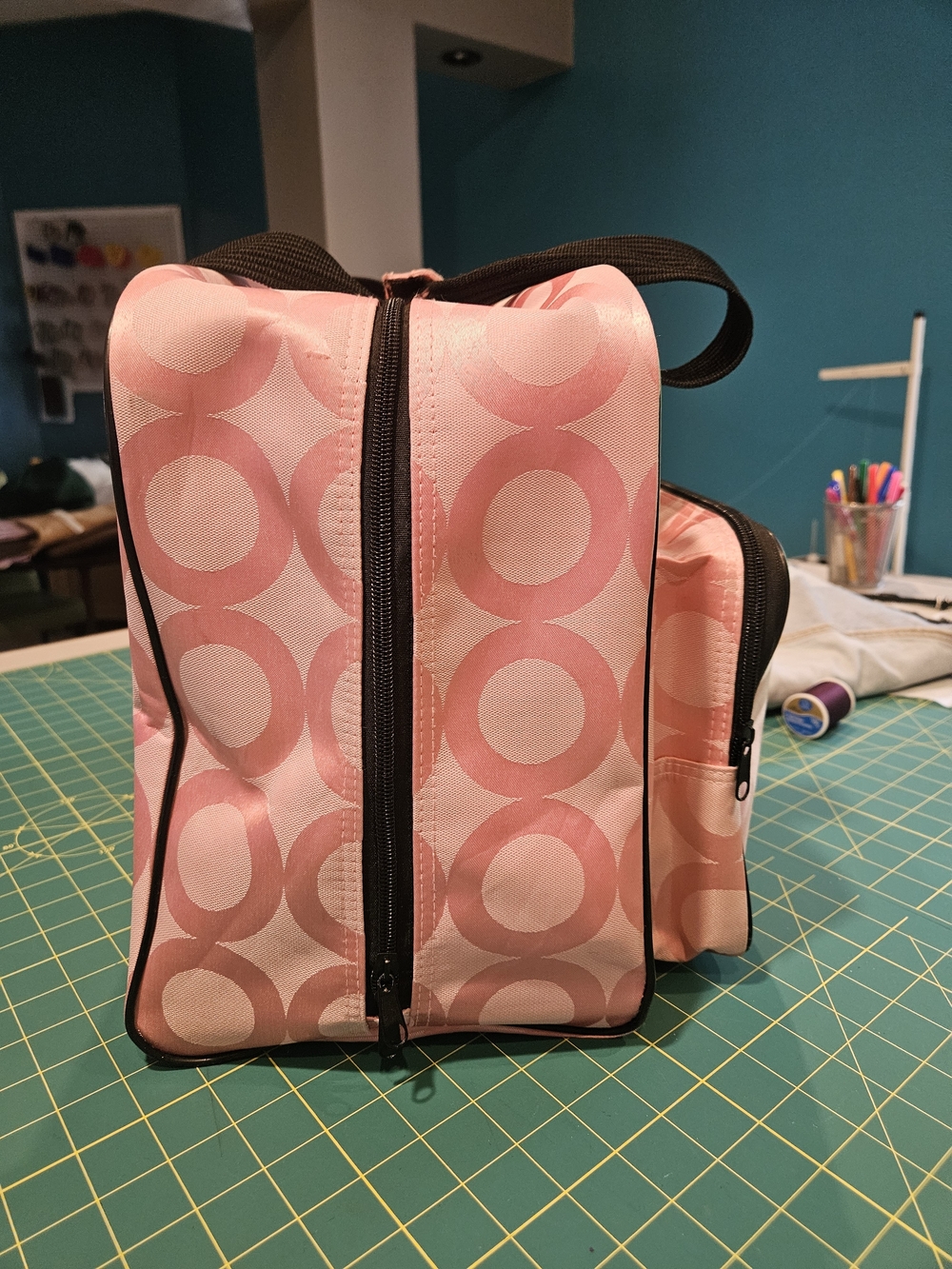 Janome Pink Circle Pattern Sewing Machine Tote Bag - Picture 7 of 11